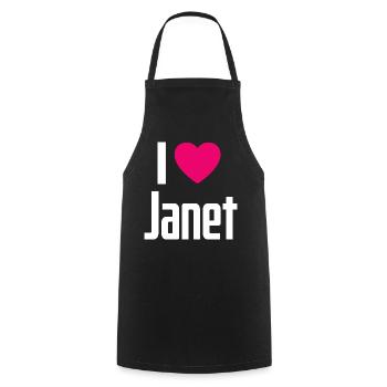 J’aime Janet Pink Heart J’aime Janet - Tablier de cuisine - noir - Devant - AI Model Male 185 dark (185cm)