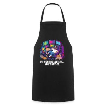 Funny If I Won The Lottery You'd Notice Yacht boat - Cooking Apron - black - Front - AI Model Male 185 dark (185cm)