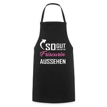 Seul un coiffeur peut être aussi beau - Tablier de cuisine - noir - Devant - AI Model Male 185 dark (185cm)