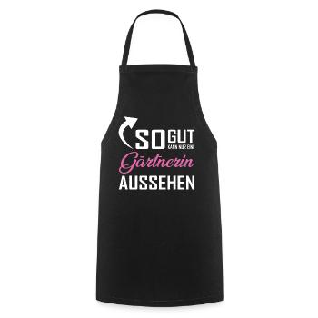 So gut kann nur eine Gärtnerin aussehen - Kochschürze - Schwarz - Vorne - AI Model Male 185 dark (185cm)
