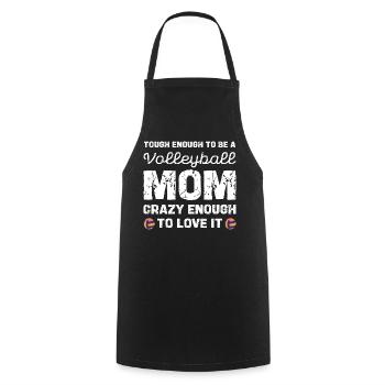 Volleyball Mom Brave And Loves It - Cooking Apron - black - Front - AI Model Male 185 dark (185cm)