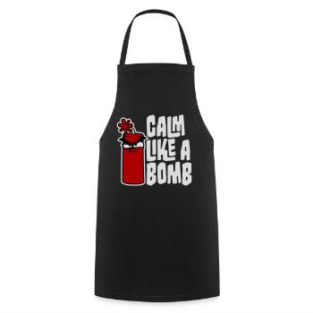 Calm Like Bomb Paradox Ironie Humor Explosiv Witz - Kochschürze - Schwarz - Vorne - AI Model Male 185 dark (185cm)