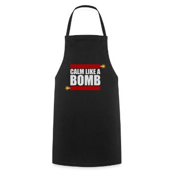 Calme comme une bombe Paradoxe Ironie Humour Blague explosive - Tablier de cuisine - noir - Devant - AI Model Male 185 dark (185cm)