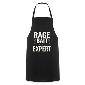 Rage Bait Expert, Funny Saying  - Cooking Apron - black - Front - AI Model Male 185 dark (185cm)