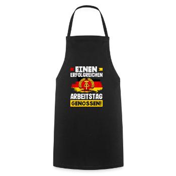 Successful working day comrades Ossi Spruch GDR - Cooking Apron - black - Front - AI Model Male 185 dark (185cm)