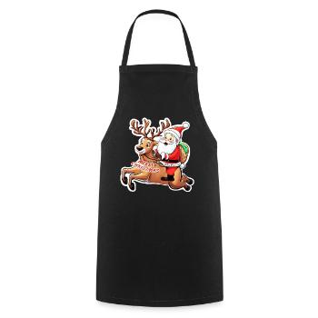 Babbo Natale - Weihnachtsmann Frohe Weihnachten - Kochschürze - Schwarz - Vorne - AI Model Male 185 dark (185cm)