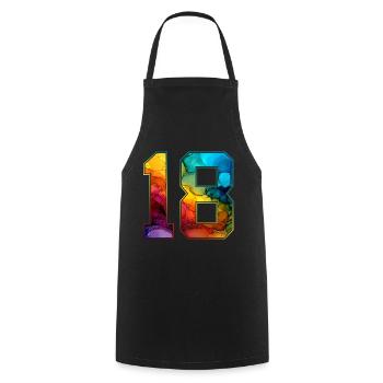 NON. 18 NUMÉRO 18 COLLÈGE 18E ANNIVERSAIRE - Tablier de cuisine - noir - Devant - AI Model Male 185 dark (185cm)
