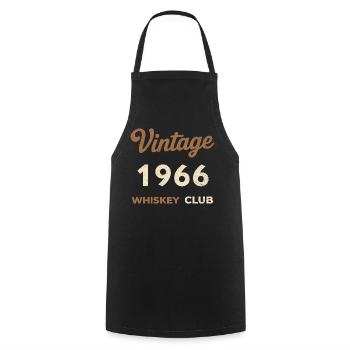 Millésime 1966 – Whiskey Club Rétro Année de naissance - Tablier de cuisine - noir - Devant - AI Model Male 185 dark (185cm)