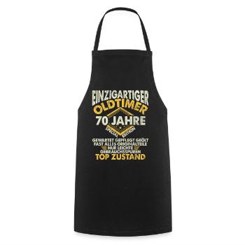 70 Years Unique Classic 70th Birthday - Cooking Apron - black - Front - AI Model Male 185 dark (185cm)