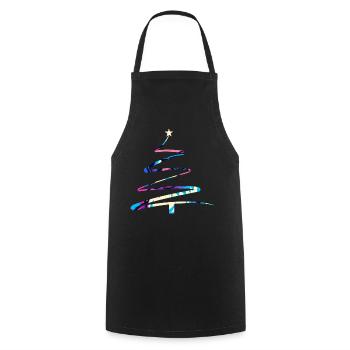 Christmas Tree One-Line Design – Modern & Colorful - Cooking Apron - black - Front - AI Model Male 185 dark (185cm)