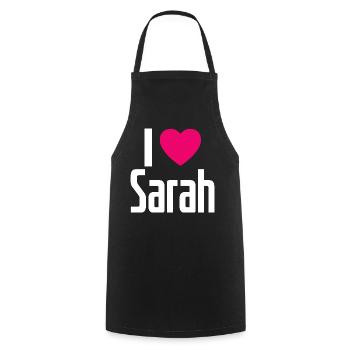 J’aime Sarah Pink Heart J’aime Sarah - Tablier de cuisine - noir - Devant - AI Model Male 185 dark (185cm)