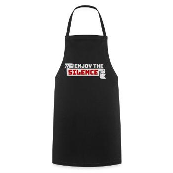 Enjoy The Silence Saying Calm Silence Introvert - Cooking Apron - black - Front - AI Model Male 185 dark (185cm)