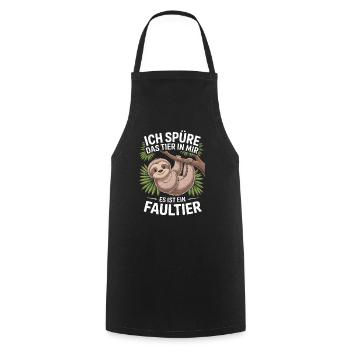 I feel the animal inside me, it's a sloth - Cooking Apron - black - Front - AI Model Male 185 dark (185cm)