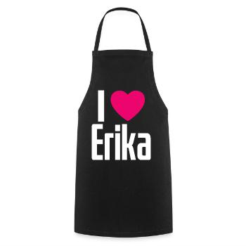 I Love Erika Pink Heart I Love Erika - Cooking Apron - black - Front - AI Model Male 185 dark (185cm)