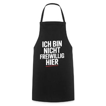 I'm Not Here Voluntarily Anti Smalltalk Office - Cooking Apron - black - Front - AI Model Male 185 dark (185cm)