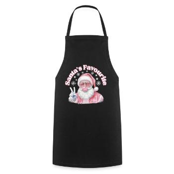 Pink Santa Peace Sign - Cooking Apron - black - Front - AI Model Male 185 dark (185cm)