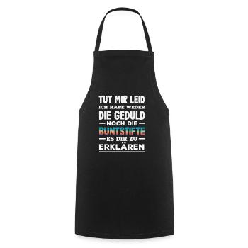 Ni patience, ni crayons de couleur – sarcasme - Tablier de cuisine - noir - Devant - AI Model Male 185 dark (185cm)