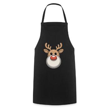 Renne Noël laid - Tablier de cuisine - noir - Devant - AI Model Male 185 dark (185cm)