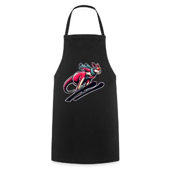 Kangaroo skiing Winter sports fun - Cooking Apron - black - Front - AI Model Male 185 dark (185cm)