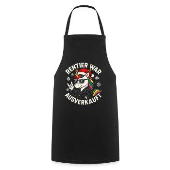 Weihnachten Spruch Humor Einhorn Lustig Rentier - Kochschürze - Schwarz - Vorne - AI Model Male 185 dark (185cm)