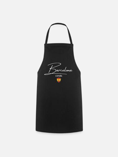 Barcelona, Spanien, elegantes Design - Kochschürze - Schwarz