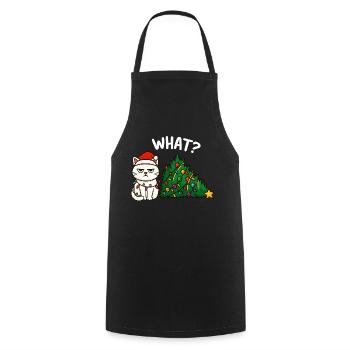 Annyoed Cat Christmas Lights - Cooking Apron - black - Front - AI Model Male 185 dark (185cm)