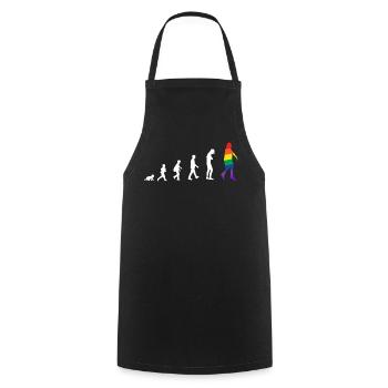 Evolution from baby to transgender / gay - Cooking Apron - black - Front - AI Model Male 185 dark (185cm)