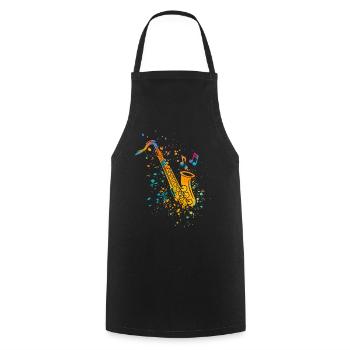 Saxophone Jazz Saxophonist Orchestra Musicians - Cooking Apron - black - Front - AI Model Male 185 dark (185cm)