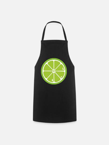 Limette Lime - Kochschürze - Schwarz