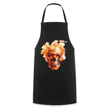 Flammes du crâne - Tablier de cuisine - noir - Devant - AI Model Male 185 dark (185cm)