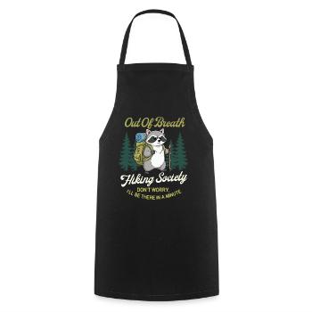 Out Of Breath Hiking Society Trail Humor Outdoor - Cooking Apron - black - Front - AI Model Male 185 dark (185cm)