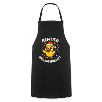 Weihnachten Spruch Humor Ente Lustig Rentier - Kochschürze - Schwarz - Vorne - AI Model Male 185 dark (185cm)