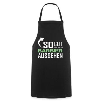 Seul un barbier peut être aussi beau - Tablier de cuisine - noir - Devant - AI Model Male 185 dark (185cm)