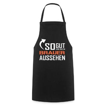 So gut kann nur ein Brauer aussehen - Kochschürze - Schwarz - Vorne - AI Model Male 185 dark (185cm)