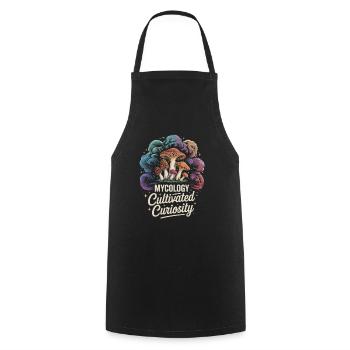 Mycology Cultivated Curiosity Fungi Science - Cooking Apron - black - Front - AI Model Male 185 dark (185cm)