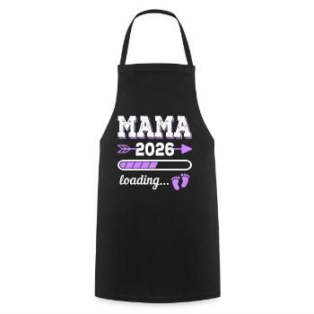 Mama 2026 Loading Schwangerschaft Geschenkidee - Kochschürze - Schwarz - Vorne - AI Model Male 185 dark (185cm)