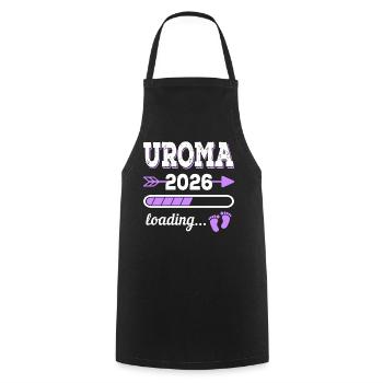 Uroma 2026 Loading Schwangerschaft Geschenkidee - Kochschürze - Schwarz - Vorne - AI Model Male 185 dark (185cm)