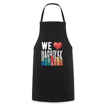 We Love Hardtekk Tekke East Germany - Cooking Apron - black - Front - AI Model Male 185 dark (185cm)