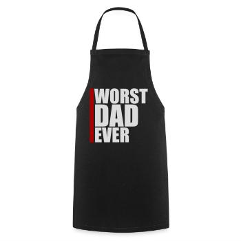 Le pire papa de tous les temps Drôle Sarcastique Papa pour la fête des pères - Tablier de cuisine - noir - Devant - AI Model Male 185 dark (185cm)