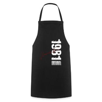 44th Birthday Original November Vintage 1981 - Cooking Apron - black - Front - AI Model Male 185 dark (185cm)