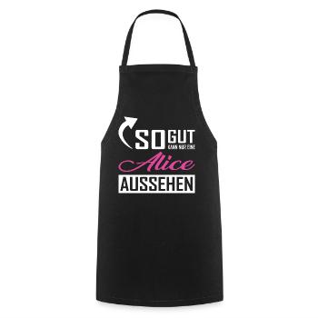 Seule une Alice peut être aussi belle - Tablier de cuisine - noir - Devant - AI Model Male 185 dark (185cm)