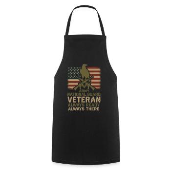 Army Veteran National Guard Veteran in - Cooking Apron - black - Front - AI Model Male 185 dark (185cm)