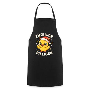 Weihnachten Spruch Humor Ente Lustig Rentier - Kochschürze - Schwarz - Vorne - AI Model Male 185 dark (185cm)