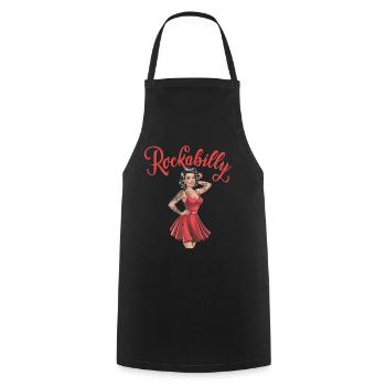 Rockabilly Vintage Pin-up Tattoo Style - Kochschürze - Schwarz - Vorne - AI Model Male 185 dark (185cm)