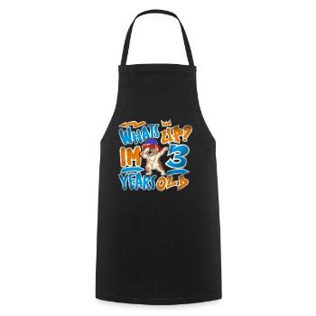 Graffiti du 3ème anniversaire - Tablier de cuisine - noir - Devant - AI Model Male 185 dark (185cm)