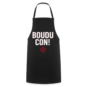 Damn idiot! - Cooking Apron - black - Front - AI Model Male 185 dark (185cm)