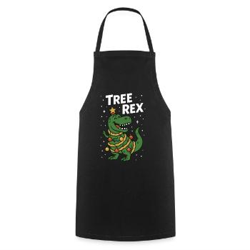 Tree Rex Funny Christmas Dinosaur Humor - Cooking Apron - black - Front - AI Model Male 185 dark (185cm)