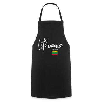Lithuanian roots, flag of Lithuania - Cooking Apron - black - Front - AI Model Male 185 dark (185cm)