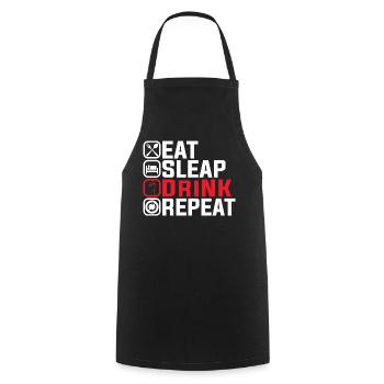 Eat Sleep Drink Repeat – Lustiges Party Design - Kochschürze - Schwarz - Vorne - AI Model Male 185 dark (185cm)