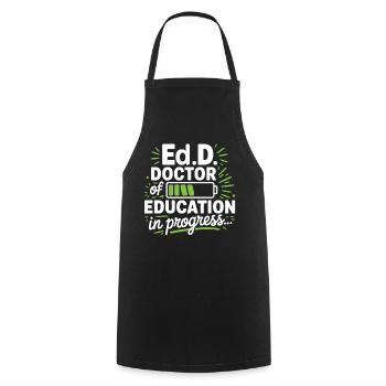 Doctorate of Education in progress - Cooking Apron - black - Front - AI Model Male 185 dark (185cm)